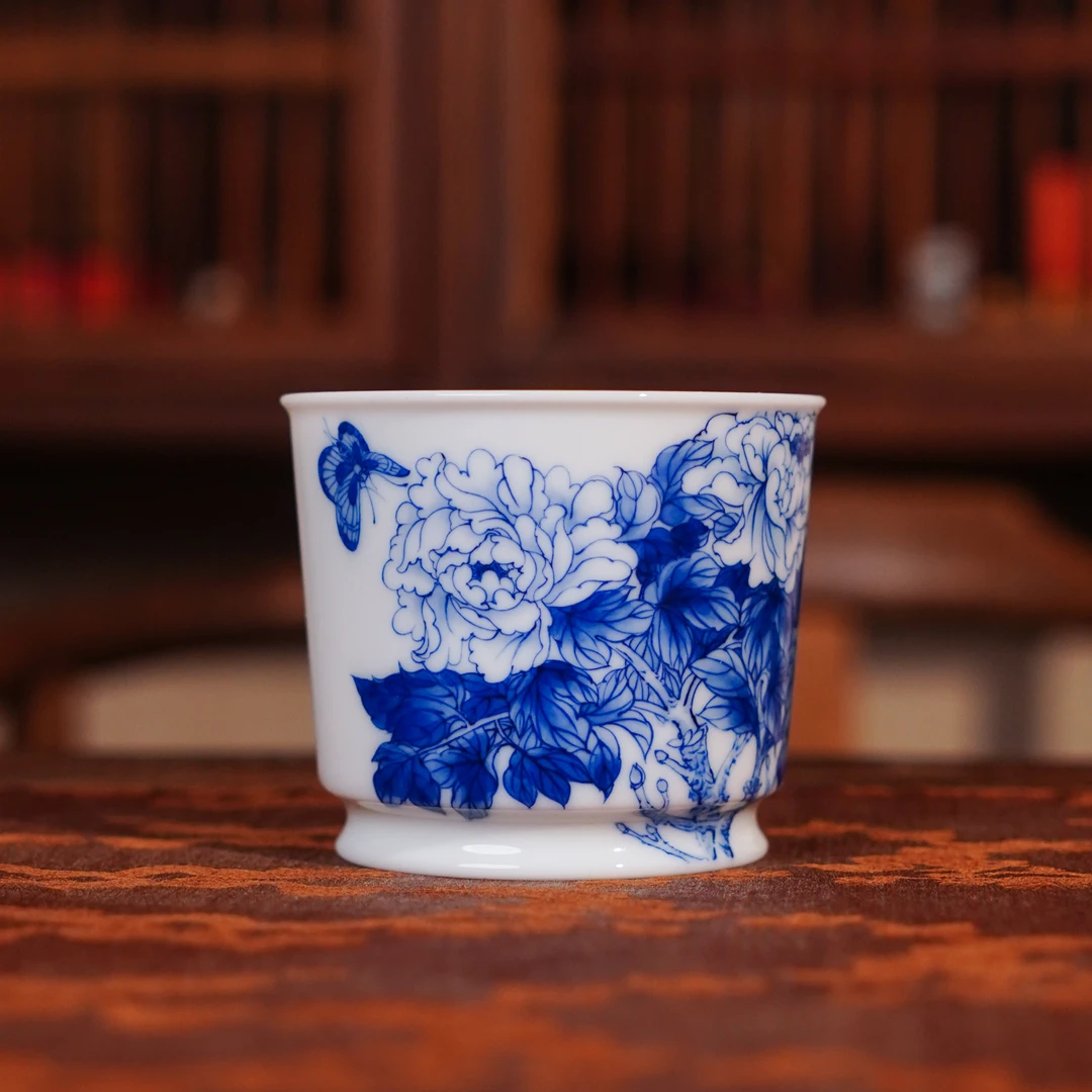 正德御窑   福利青花花卉杯   陶瓷中式喝茶饮茶  ZDYY1141