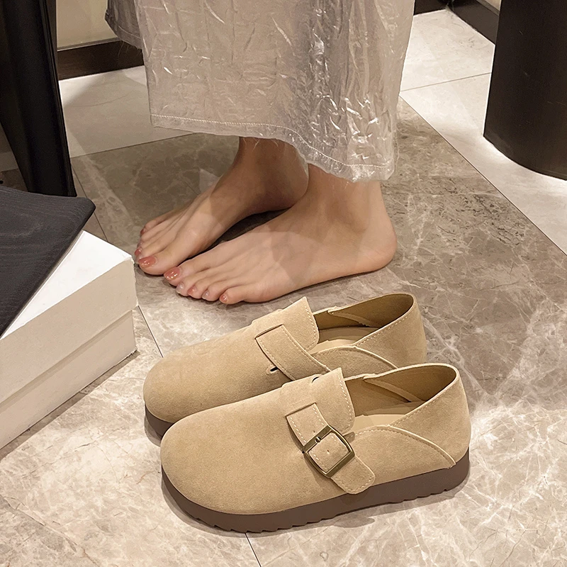 春秋一脚蹬全包厚底勃肯鞋女休闲秋季单鞋2024年新款懒人增高女鞋