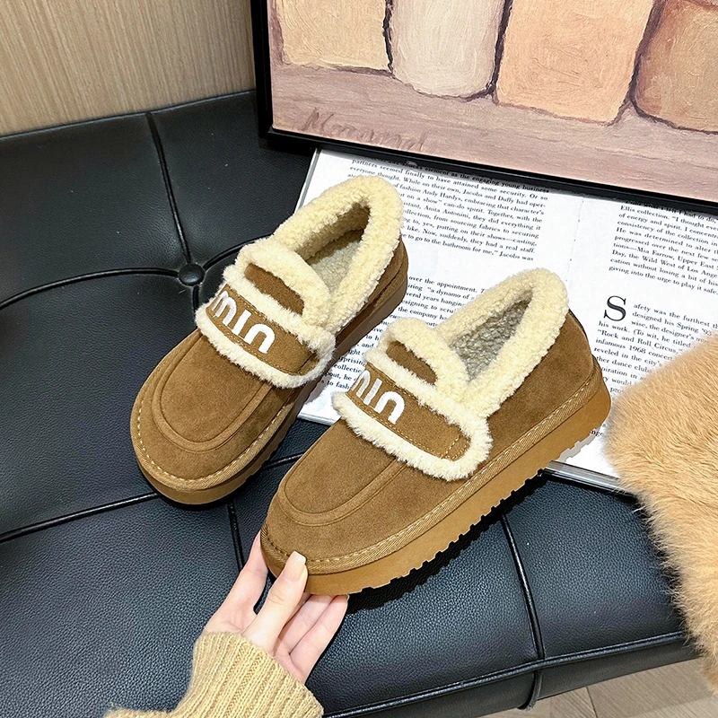 厚底勃肯鞋女冬季加绒保暖2024年新款爆款一脚蹬雪地靴女防滑软底