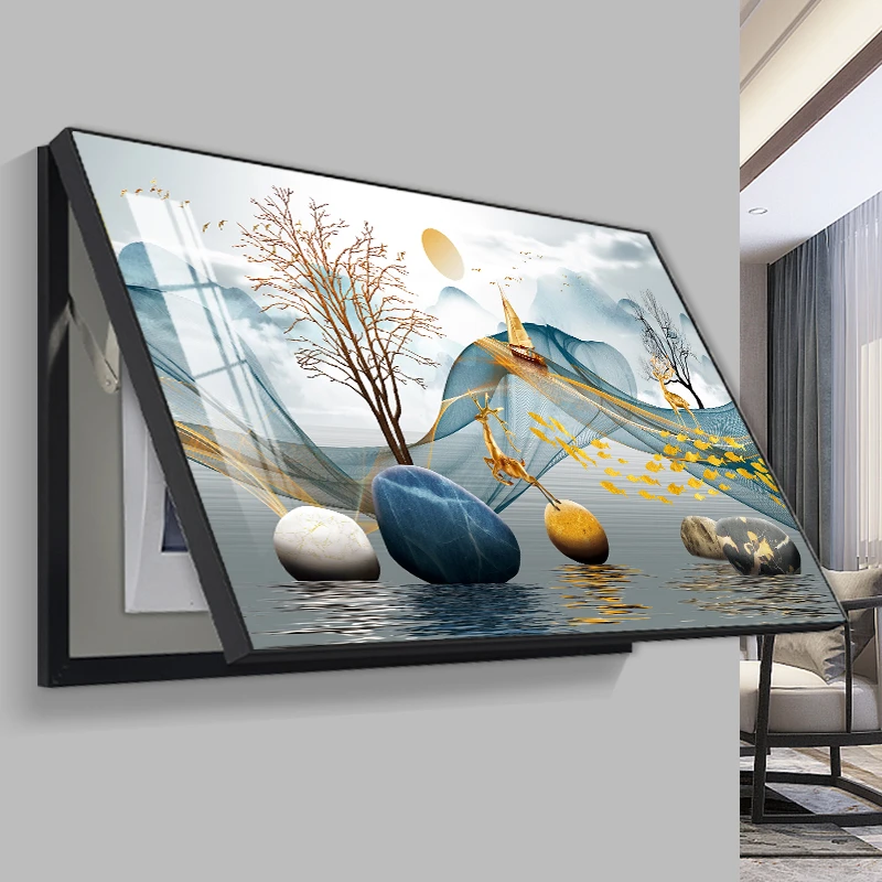 轻奢超大尺寸电表箱装饰画电源开关配电箱电闸盒遮挡网络箱挂画