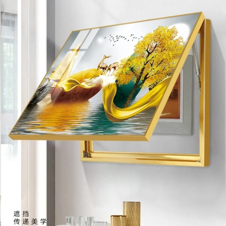 新款正方形电表箱装饰画免打孔开关盒电闸配电箱电箱遮挡开关挂画