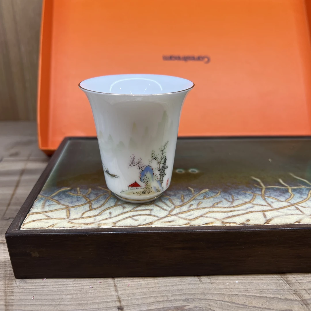 晟翔陶瓷茶具套装羊脂玉高树主人杯
