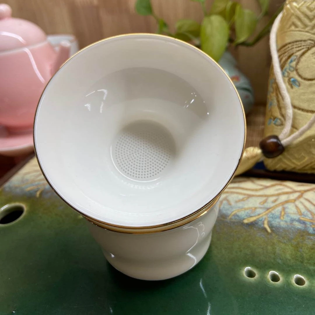 陶瓷茶漏茶过滤单品茶配件全瓷过滤网不锈钢陶瓷过滤
