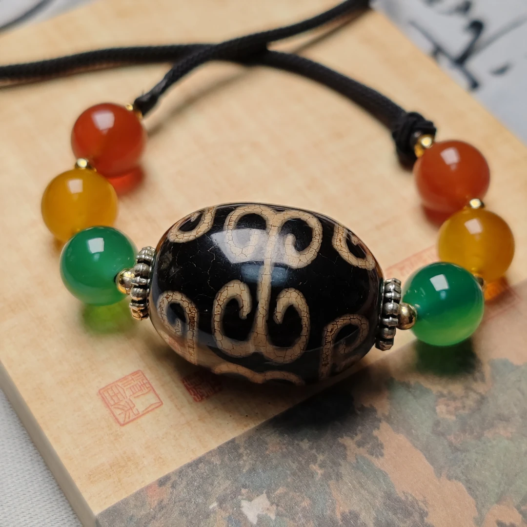【福禄寿喜】天然玛瑙锁骨项链绳编手工DIY（多样性发货）福禄寿亮色
