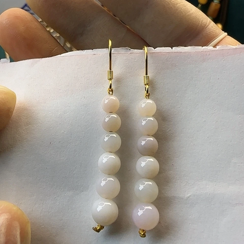 【闪购商品】玛瑙/玉髓耳钉银S925镀金镶嵌