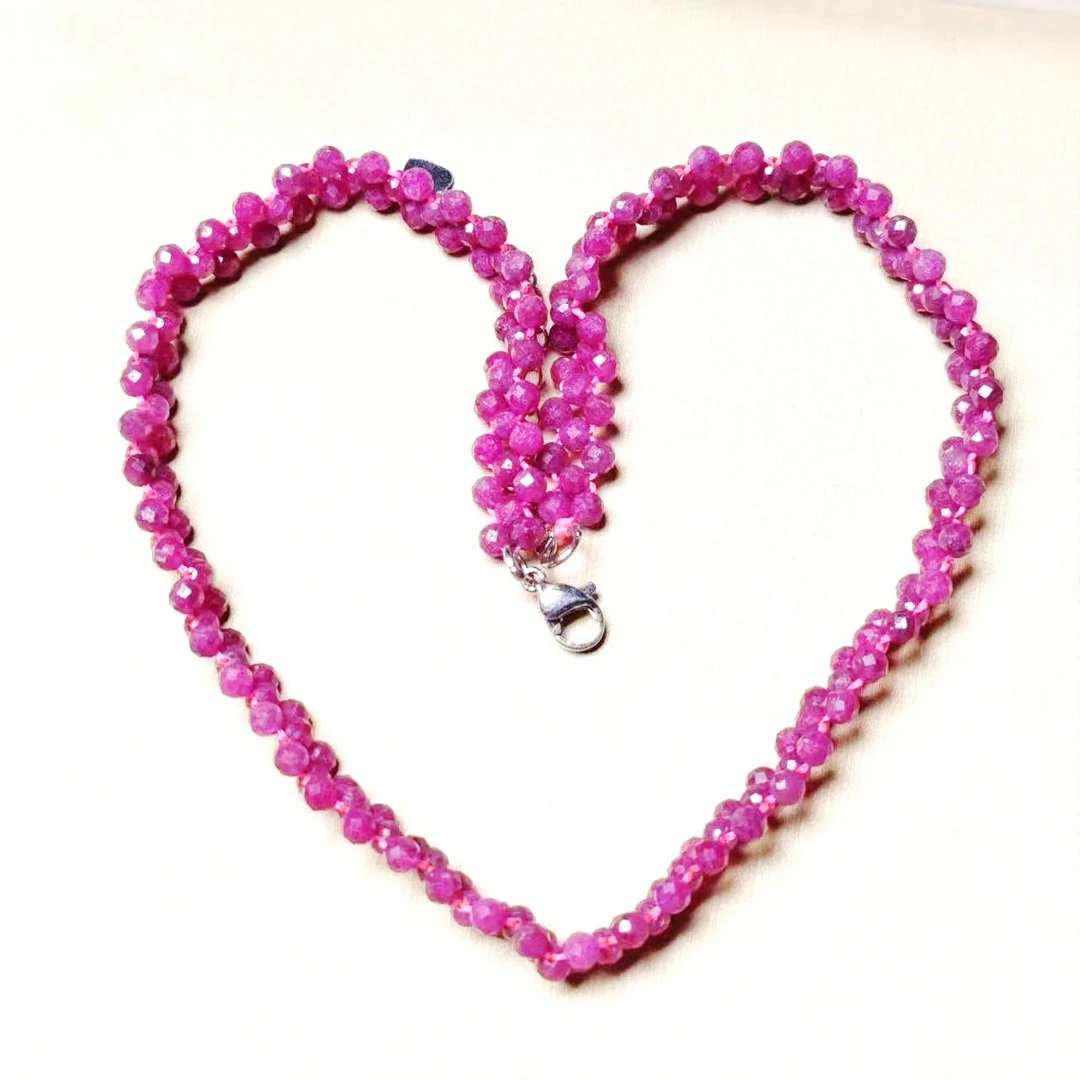 【大红大紫】天然红宝石手链（多样性发货）双股双圈项链两用四用款