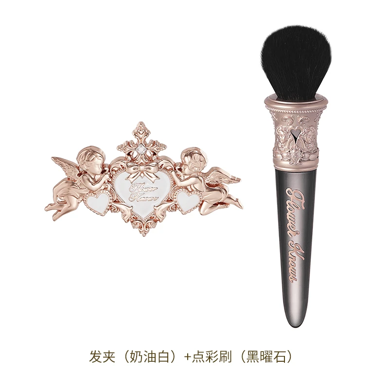发夹白色+点彩刷黑色