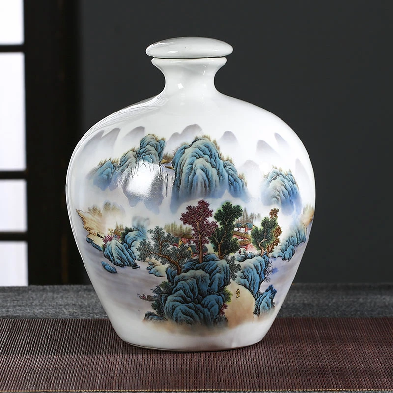 景德镇陶瓷空酒瓶5斤有盖家用密封存酒专用酒缸酒坛子酒罐酒壶