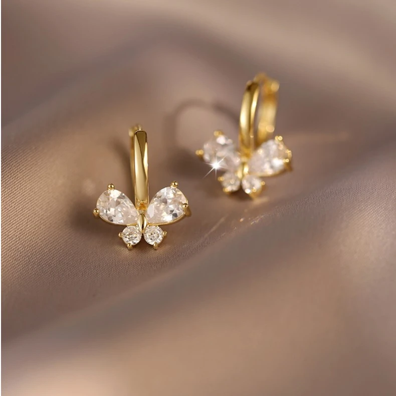 铜合金耳饰 蝴蝶结耳扣女精致设计高级感耳环气质时尚百搭耳饰