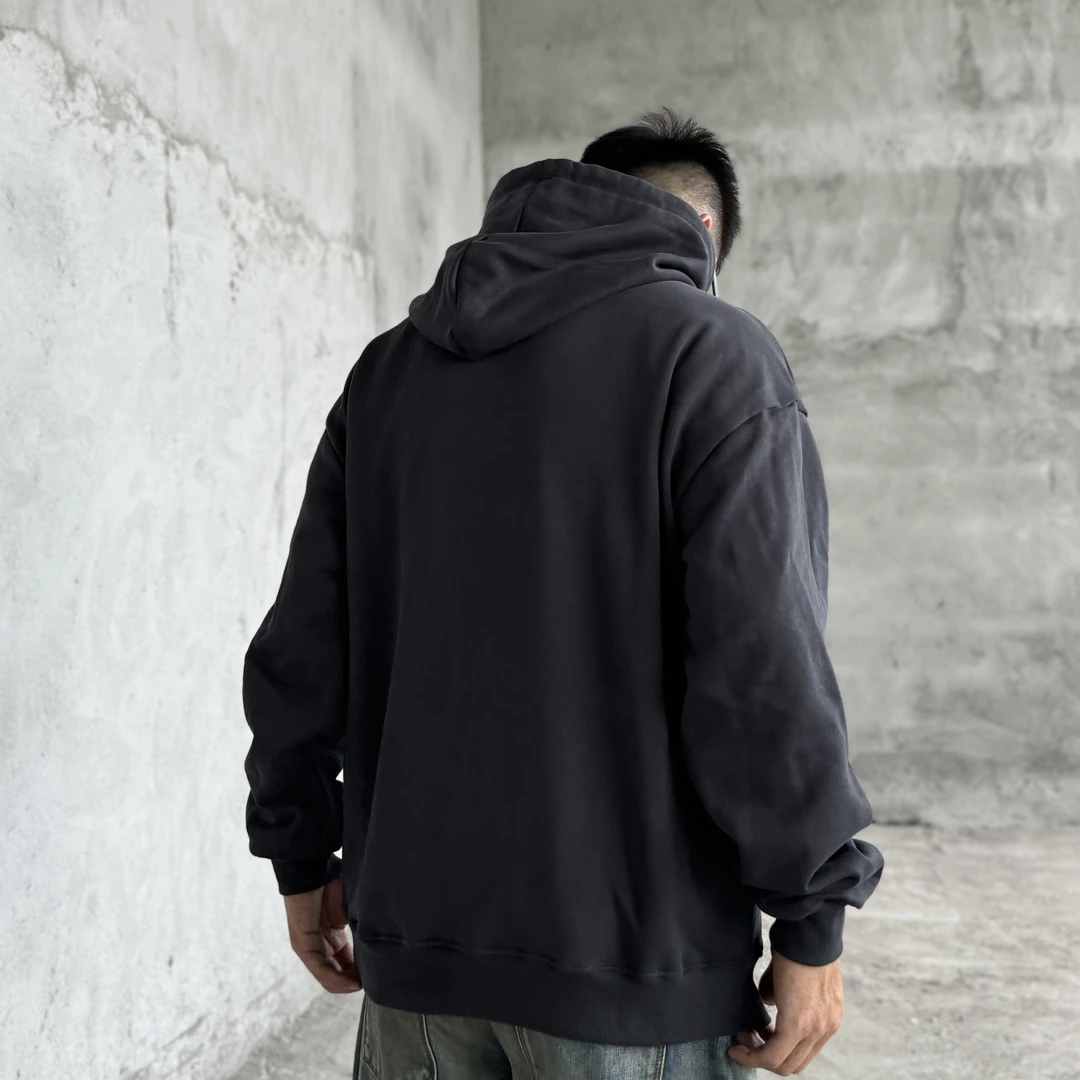 GETY全棉纯色连帽卫衣480克重磅落肩宽松版百搭运动男水洗复古