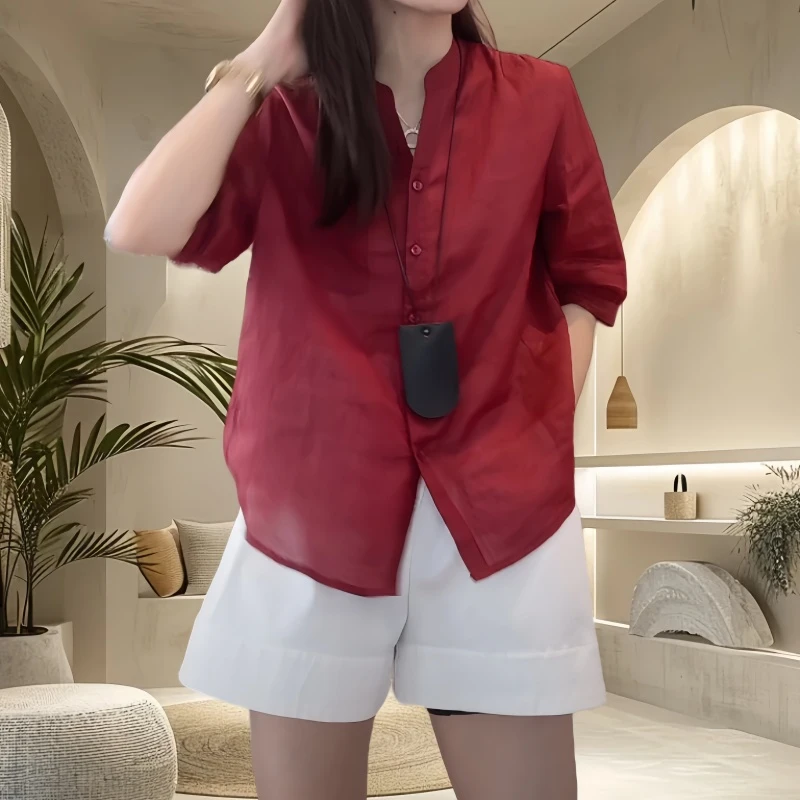 2024夏季新款防晒时尚百搭薄款上衣休闲设计感口袋显瘦衬衫女