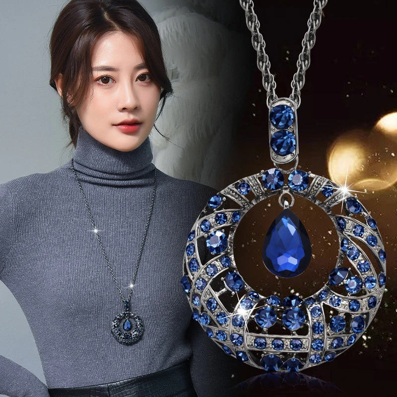 合金吊坠 时尚合金吊坠长款手工毛衣链挂坠流苏百搭项链配饰女