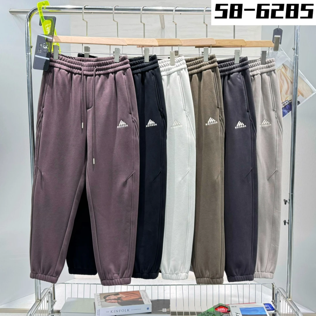 6285/冬季加厚加绒休闲简约时尚百搭束脚男士休闲裤