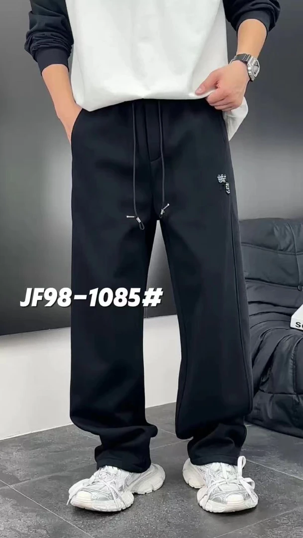 1085/秋季新款弯刀洗水做旧休闲时尚百搭男士直筒束脚两穿裤宽松