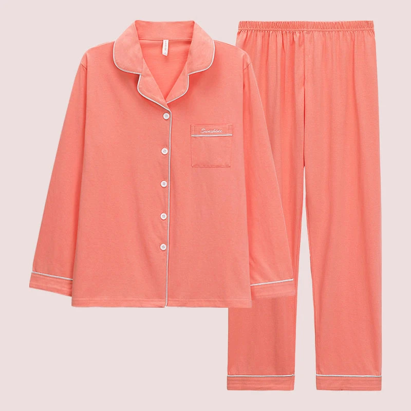 2023年新款睡衣女春秋款纯棉大码可外穿高级感家居服套装