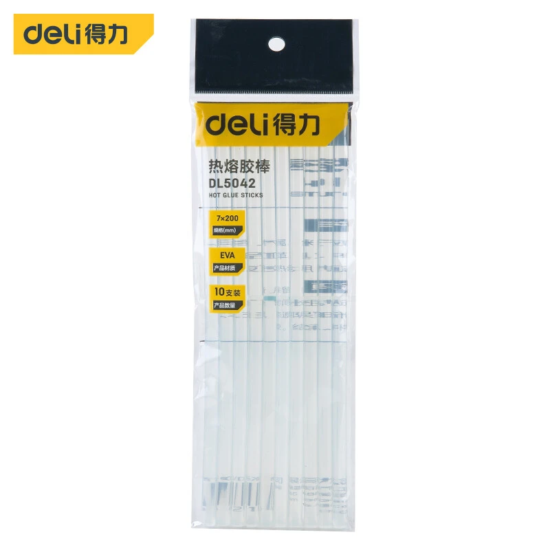 得力热熔胶棒 胶条高粘热熔胶家用热融胶枪透明热融胶条 7mm11mm