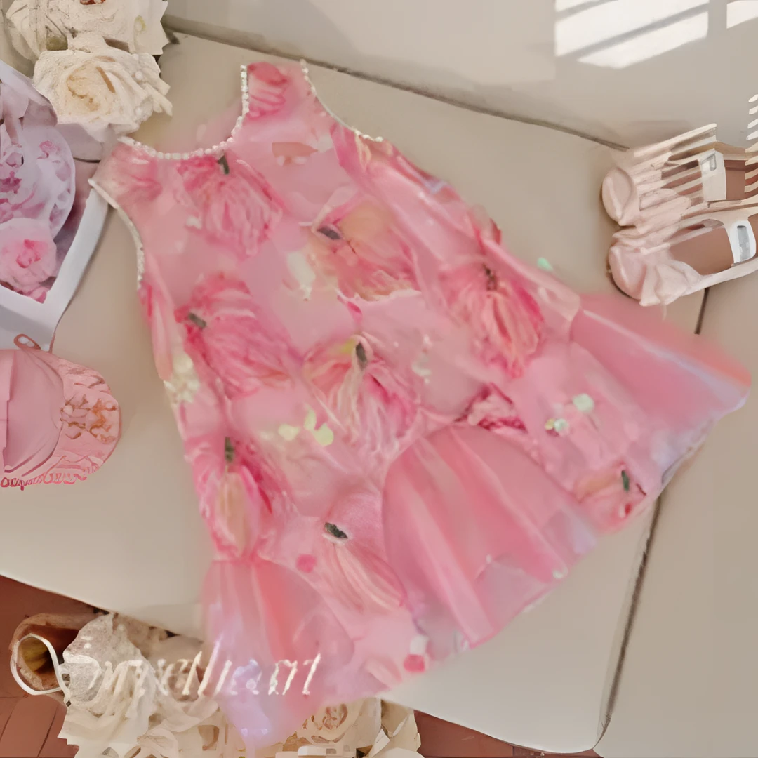 242-YM高定-170粉色  童装2024年夏季新款公主连衣裙