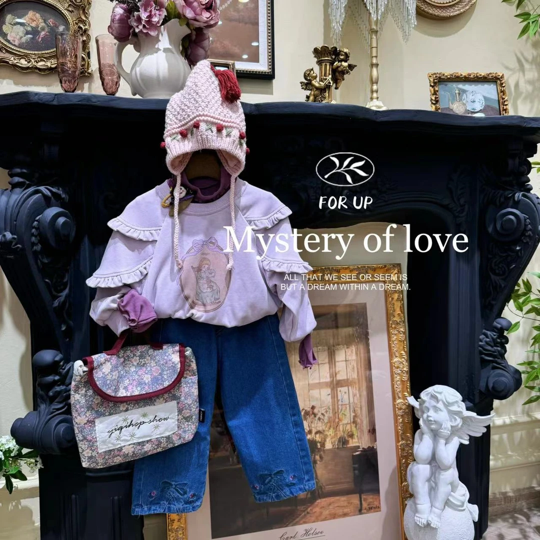 【现货】243-FU-79018风信紫 [FORUP]法式夏洛公主宫廷木耳边卫衣