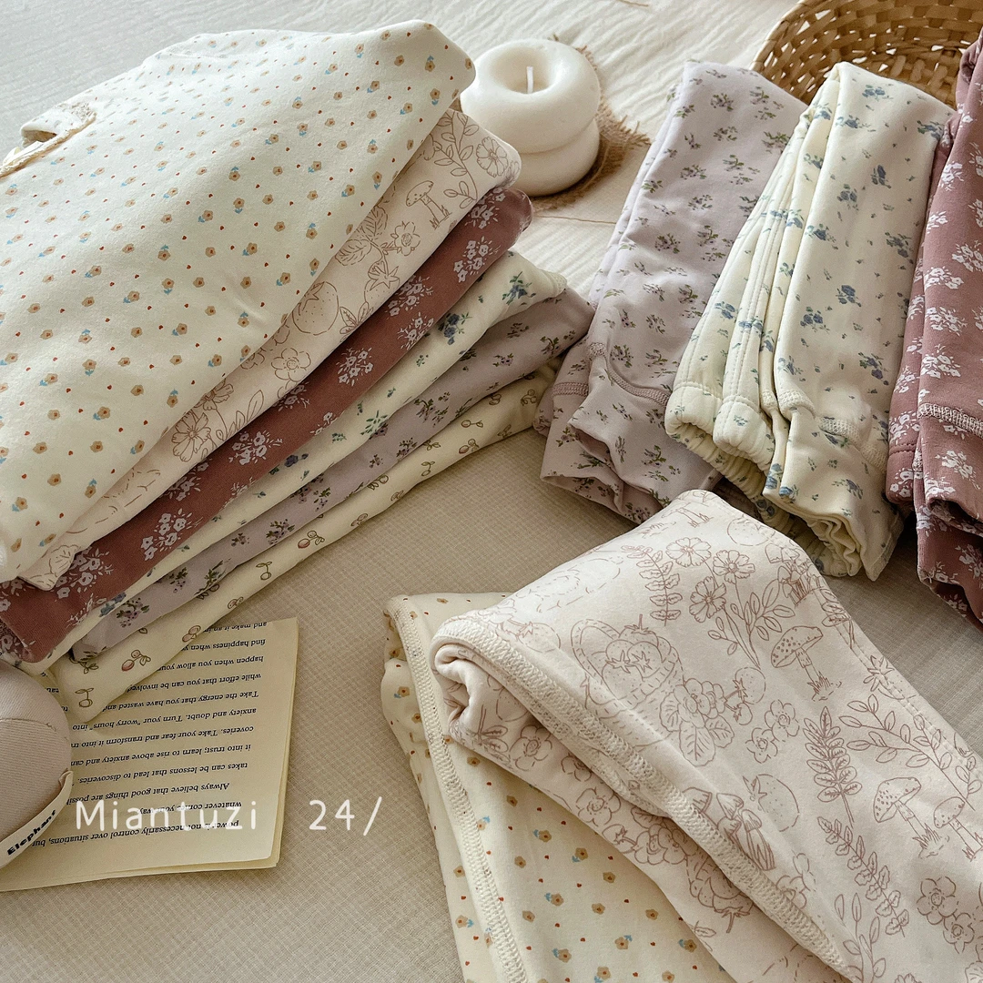 【现货】244-MTZI-2023组合 童装2024年冬季羊毛蚕丝保暖家居服套装