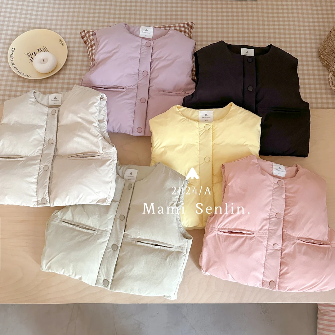 【现货】2024年冬季新款童装韩版面包棉服马甲外套 244-MMSL-244065