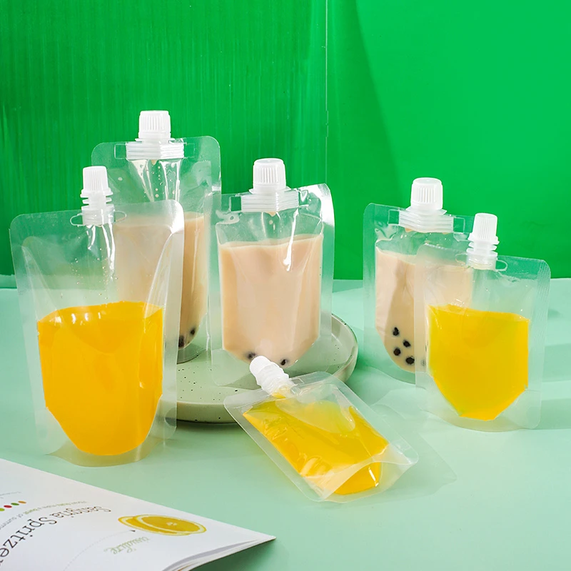 一次性透明中药液体豆浆自封奶茶袋便携饮料袋豆浆袋大口径吸嘴袋