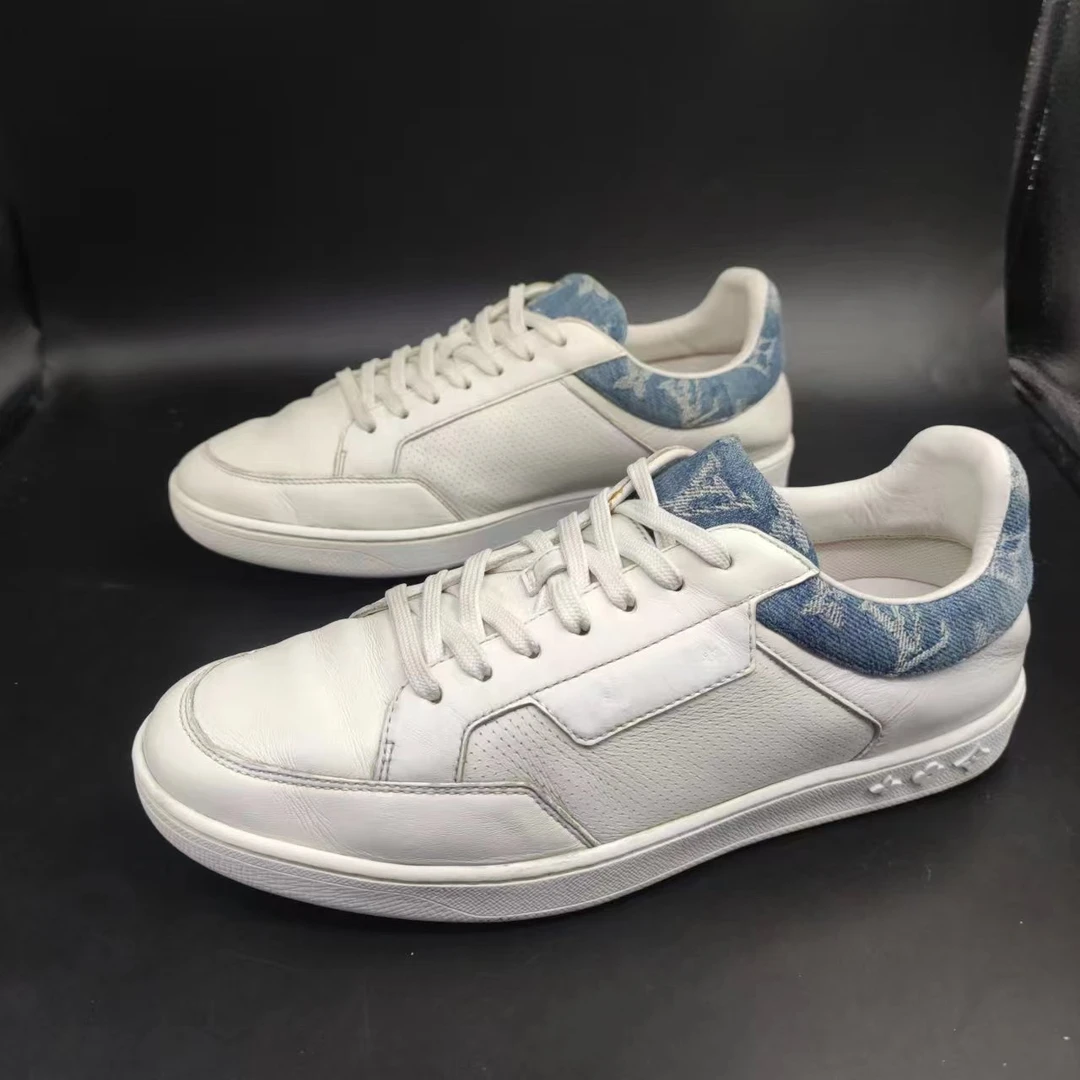 【聚星折扣】LouisVuitton/路易威登男士白色后跟牛仔板鞋39欧码147