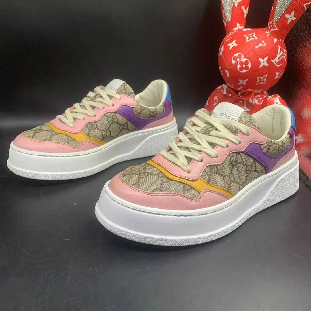 【聚星折扣】GUCCI/古驰95新男士休闲时尚三色饼干鞋38.5欧码olas89