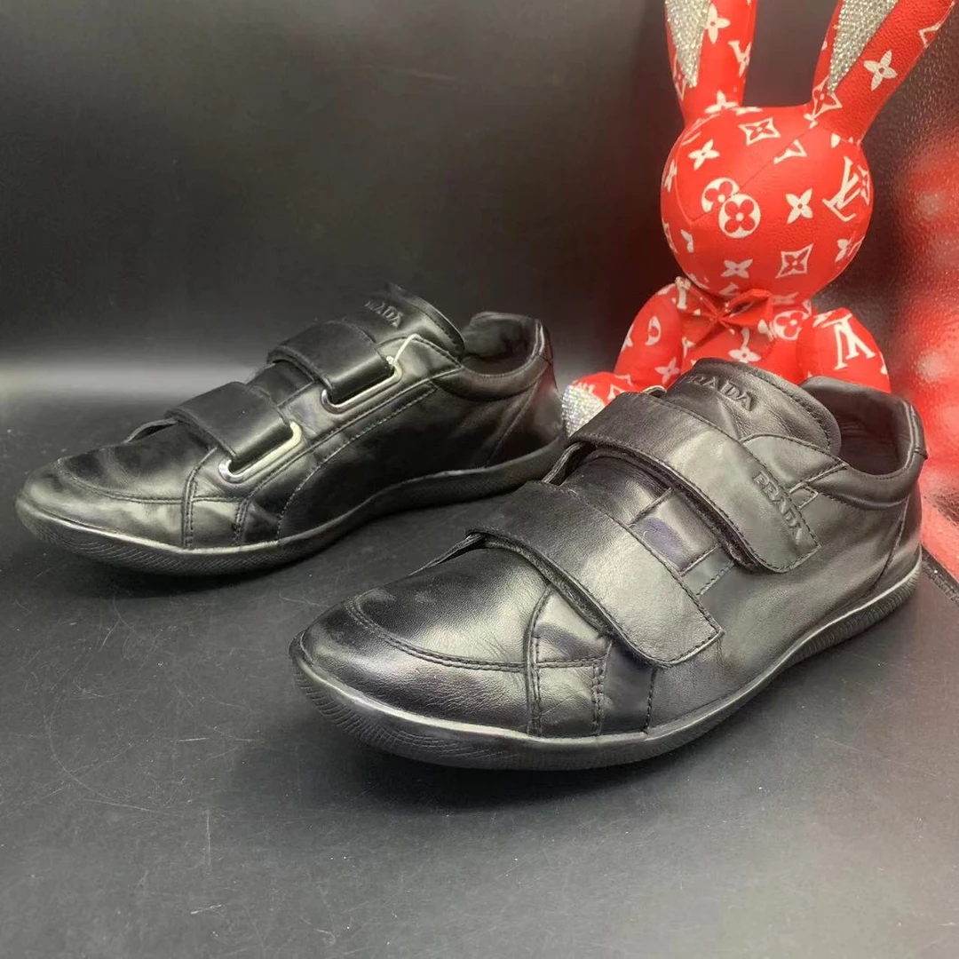 【聚星福利】Prada/普拉达男士休闲舒适黑武士魔术贴板鞋41欧ddm251