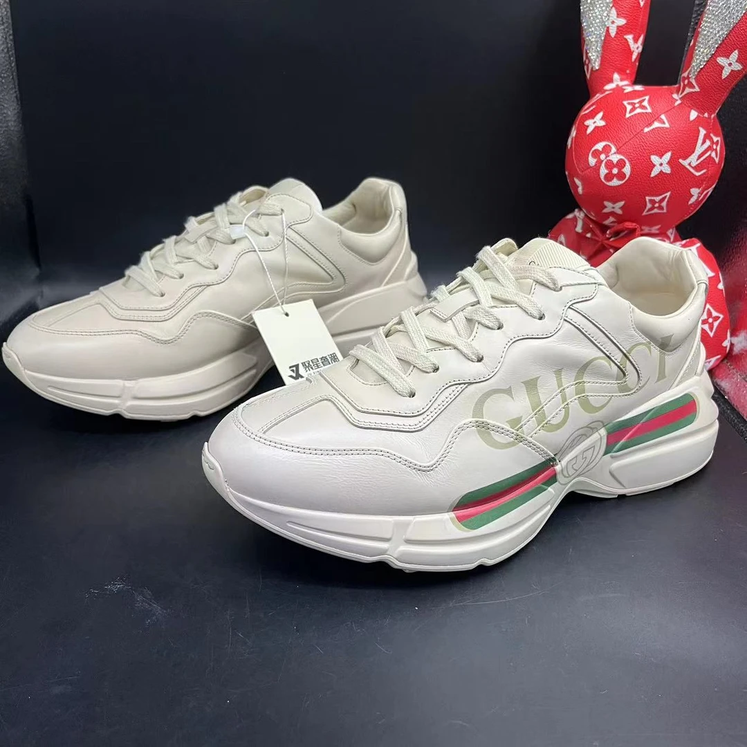 【聚星优选】GUCCI/古驰95新男休闲舒适百搭经典厚底腰带老爹鞋