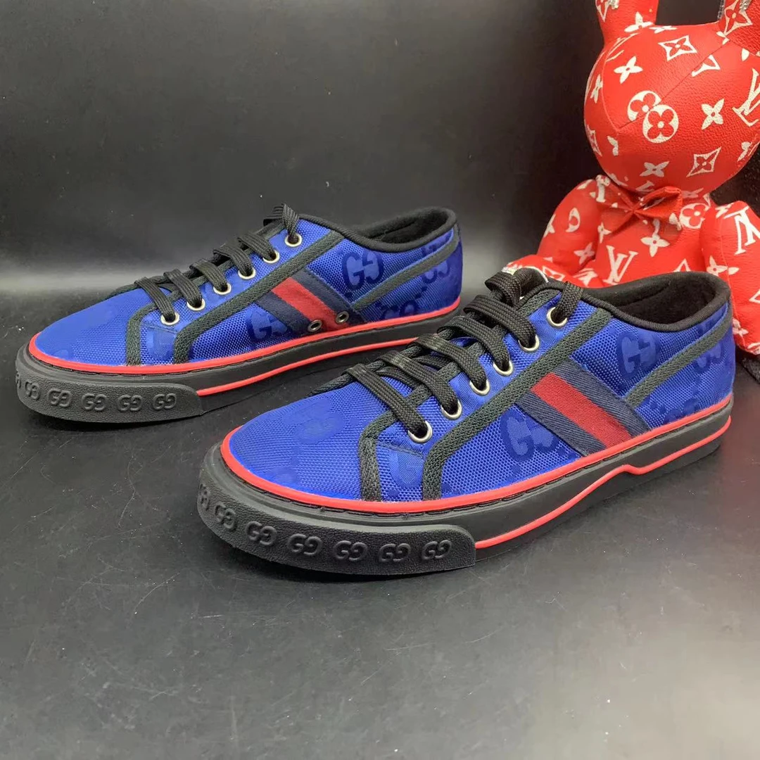 【聚星折扣】GUCCI/古驰/99新男士休闲舒适深蓝色1977板鞋39.5欧码