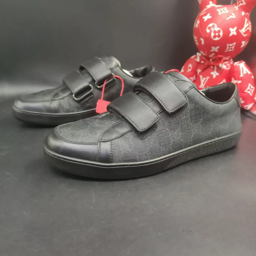 【聚星福利】GUCCI/古驰95新男士舒适时尚黑色魔术贴板鞋40欧码147