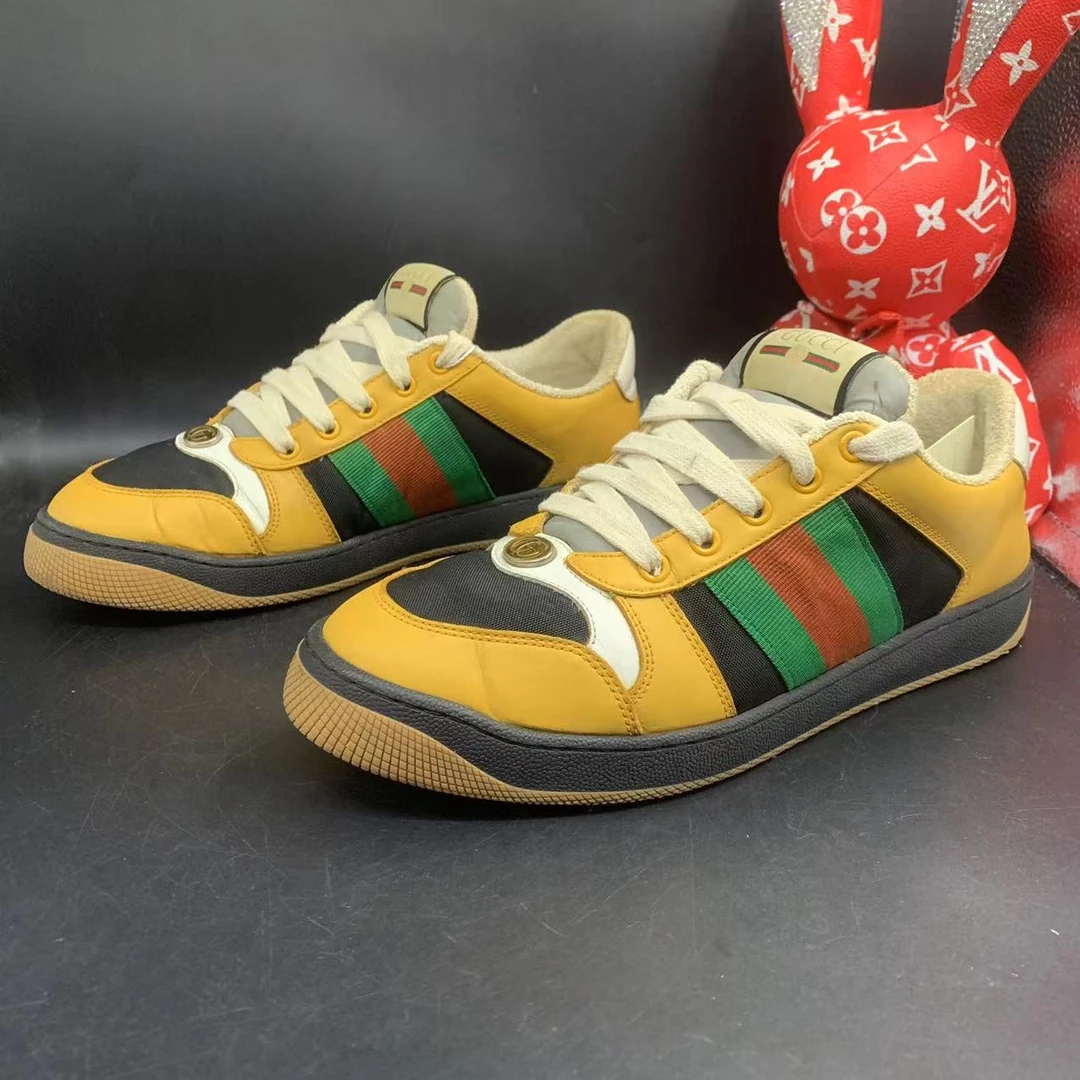 【聚星折扣】GUCCI/古驰 95新男士休闲时尚黄色脏脏鞋41欧码