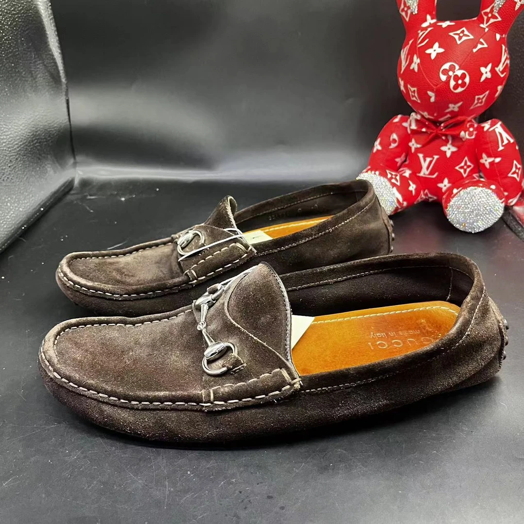 【聚星甄选】GUCCI/古驰   舒适休闲简约百搭褐豆豆鞋 42码 ddm511