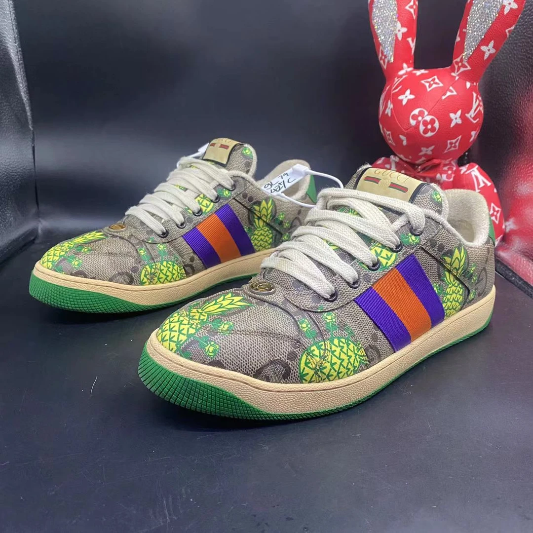 【聚星折扣】GUCCI/古驰95新休闲舒适绿色菠萝脏脏鞋42.5欧码