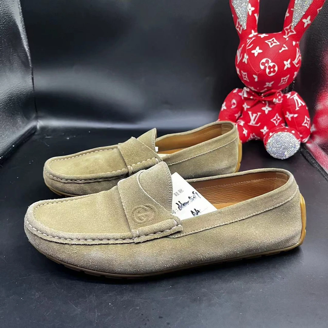 【聚星甄选】GUCCI/古驰   舒适休闲简约百搭驼色豆豆鞋 41码 ddm09