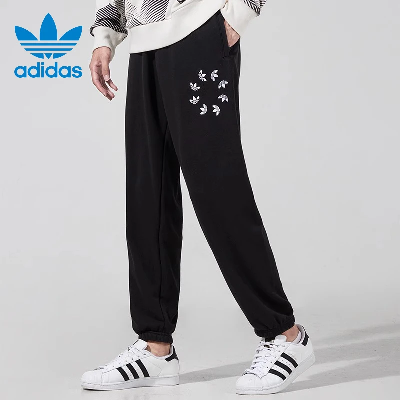 Adidas阿迪达斯三叶草男裤梭织新款运动裤宽松收口休闲长裤H35651