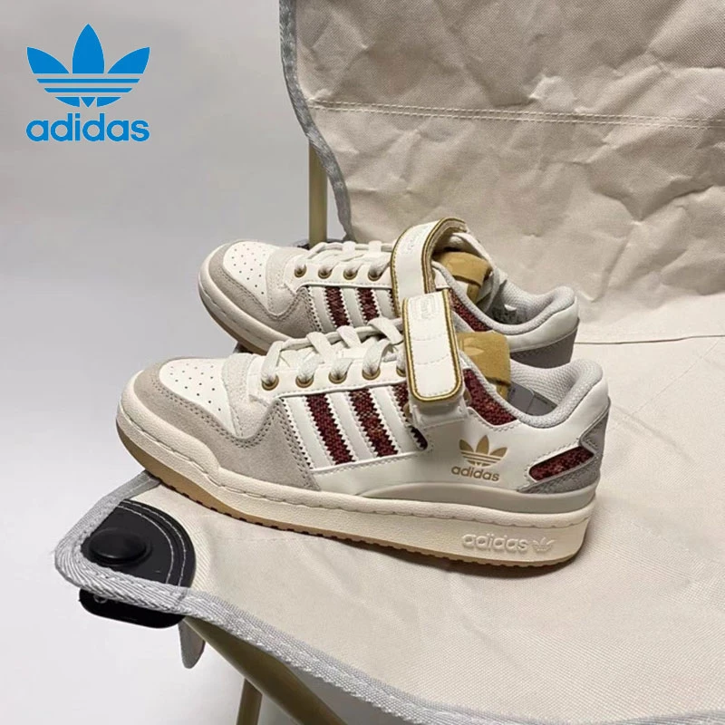 adidas/阿迪达斯板鞋男女三叶草FORUM LOW中国风休闲运动鞋HQ4604
