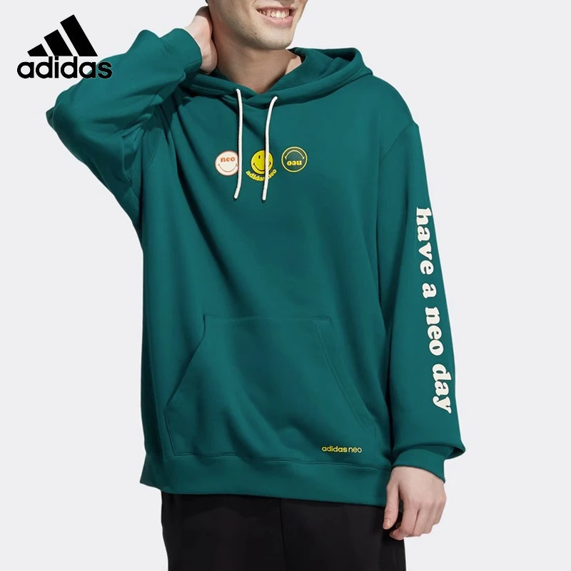 Adidas/阿迪达斯NEO卫衣男秋新款SMILEY笑脸联名连帽套头衫H45519