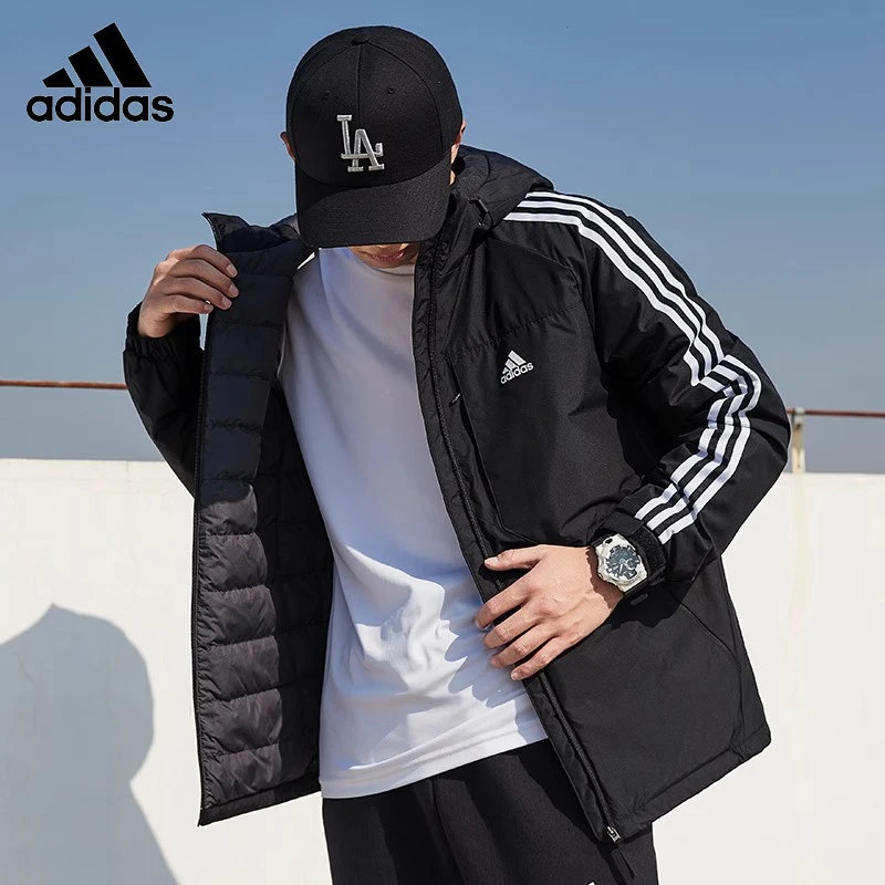 Adidas阿迪达斯男子冬季户外运动休闲保暖连帽羽绒服外套 H23080