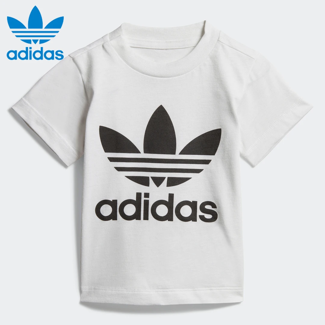 Adidas/阿迪达斯儿童短袖夏季百搭经典三叶草休闲透气T恤DV2828