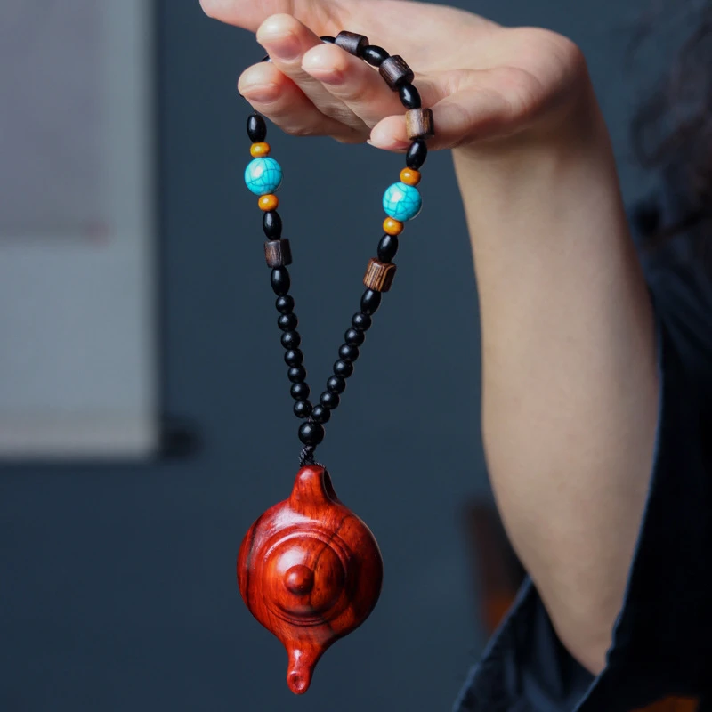 杉杉秀一榀紫檀木小茶壶把把壶手把件钥匙扣手机链把把胡挂件