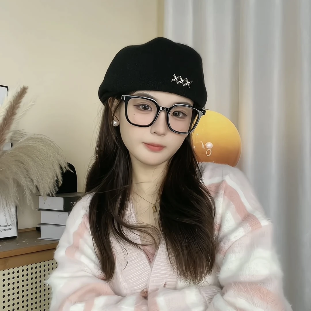 经典日系秋冬贝雷帽复古时尚气质休闲网红大头围显脸小前进帽子女