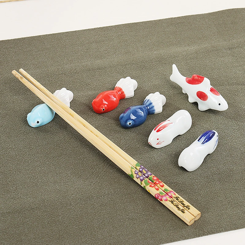 外贸精品 陶瓷筷子架 动物笔托 鲫鱼金鱼海洋筷子托 创意小礼品