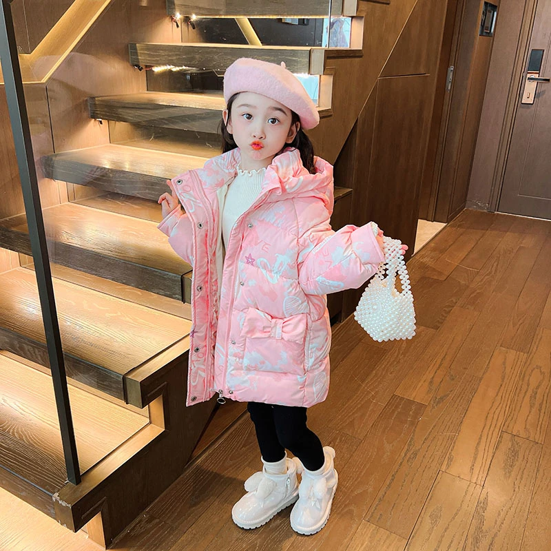 女孩男童棉衣2024新款洋气中长款棉袄加厚加绒韩版保暖外套儿童