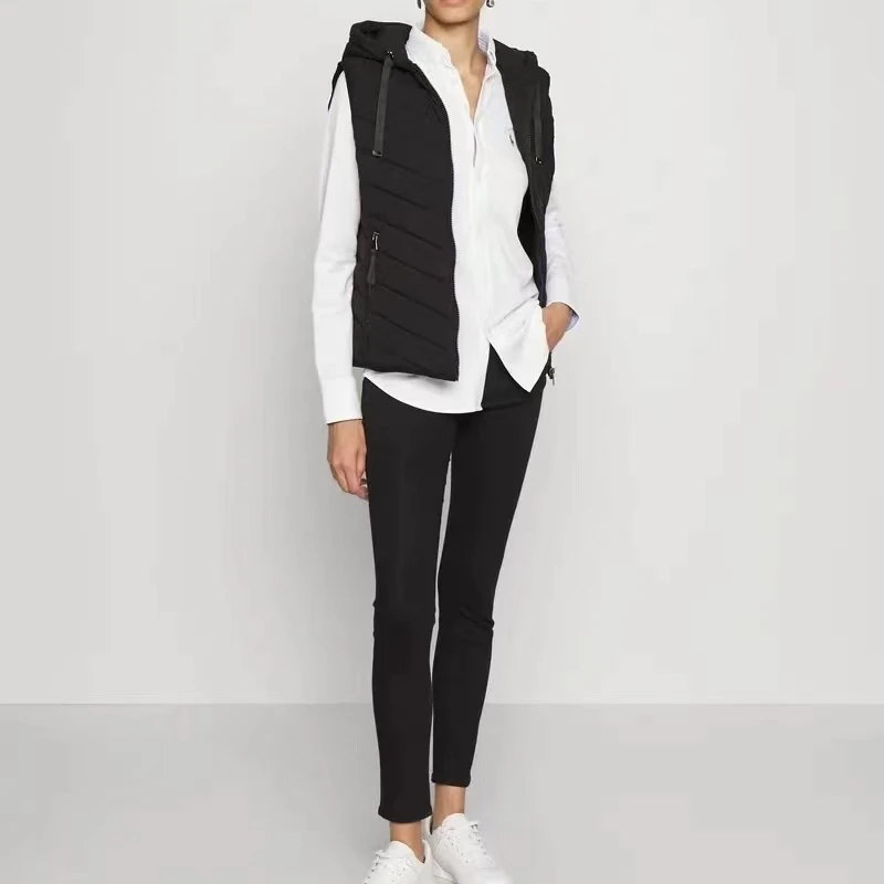 时尚女士连帽棉马甲