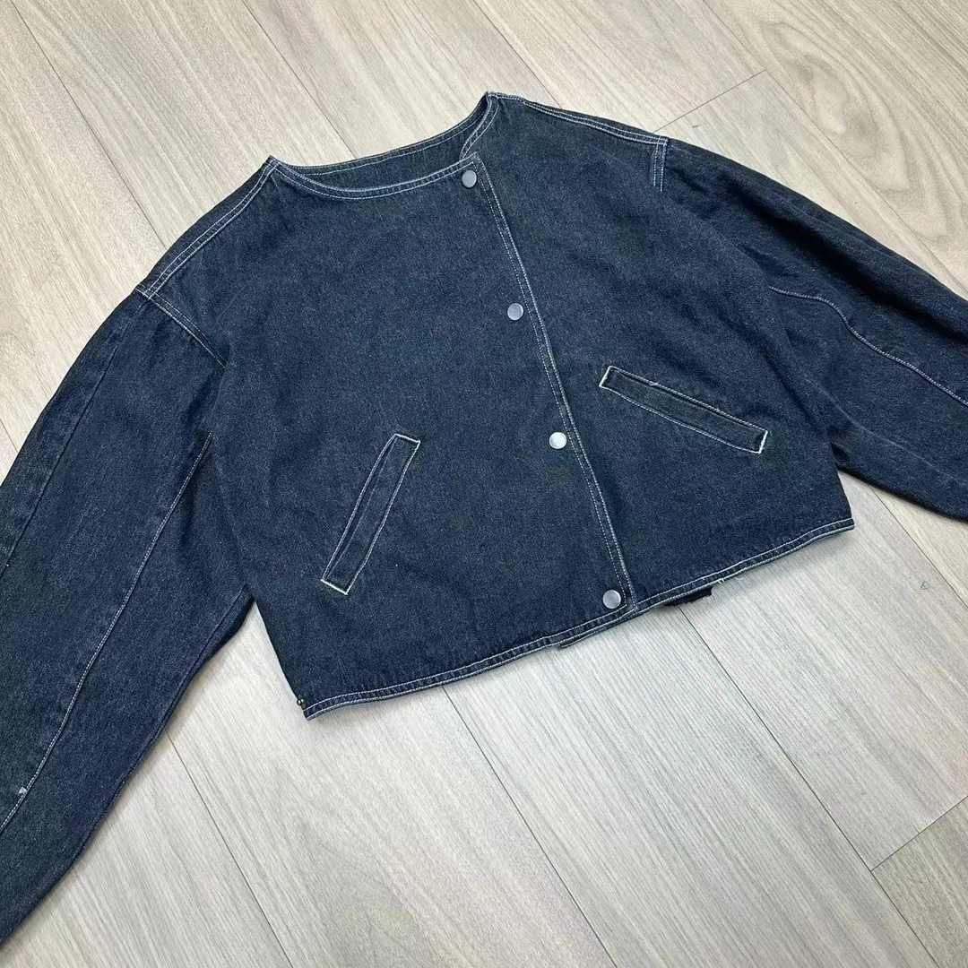 宽版水洗 明线外套