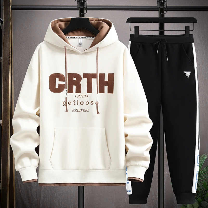 秋季青少年学生休闲运动套装男士潮流宽松潮牌春秋季两件套衣服