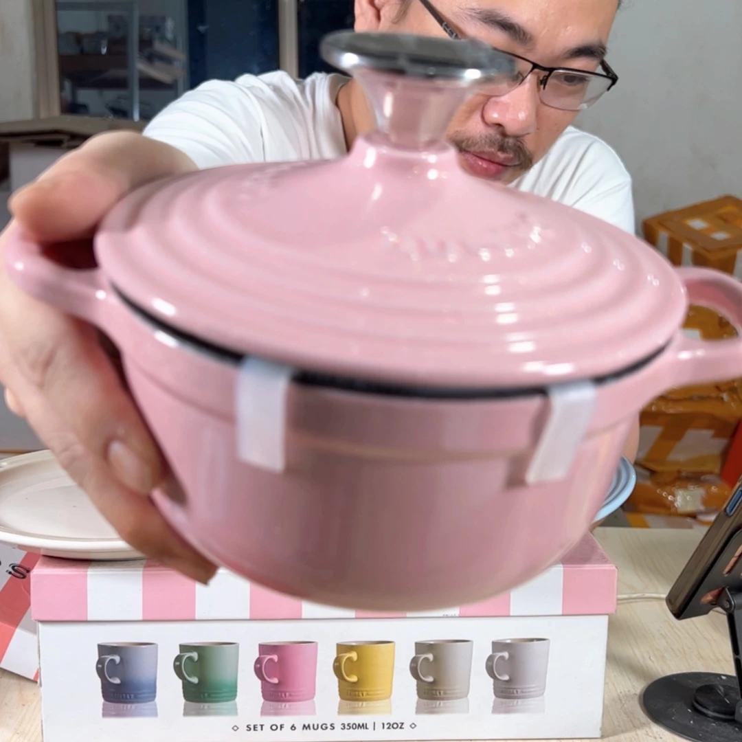 【闪购商品】陶瓷千，15cm锅，粉