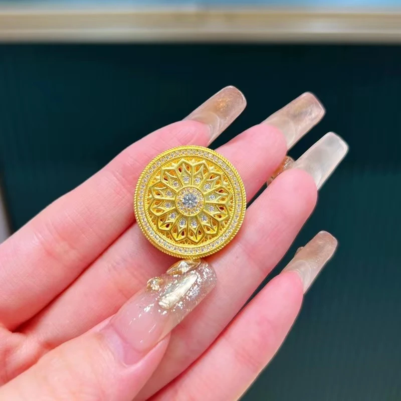 足金 玫瑰花手牌 一款两戴(13.56克）