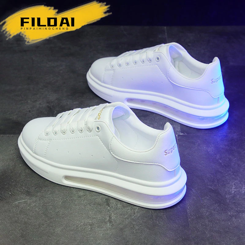 旧新款男鞋2024春季透气小白鞋时尚百搭气垫厚底潮流情侣板鞋